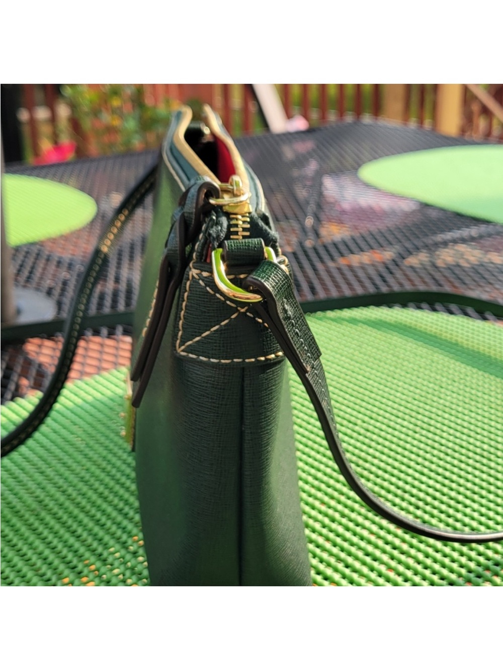 Dooney & Bourke Dark Ivy Saffiano Leather Crossbody Purse - Picture 2 of 5